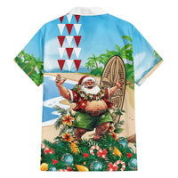 Hawaii Christmas Santa Claus Family Matching Off Shoulder Short Dress and Hawaiian Shirt Mele Kalikimaka Tropical Beach LT01 - Polynesian Pride