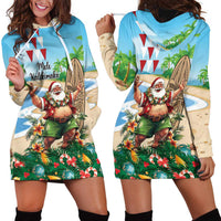 Hawaii Christmas Santa Claus Hoodie Dress Mele Kalikimaka Tropical Beach LT01 - Polynesian Pride