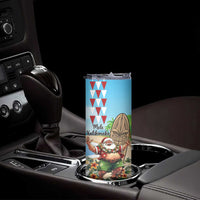 Hawaii Christmas Santa Claus Skinny Tumbler Mele Kalikimaka Tropical Beach LT01 - Polynesian Pride