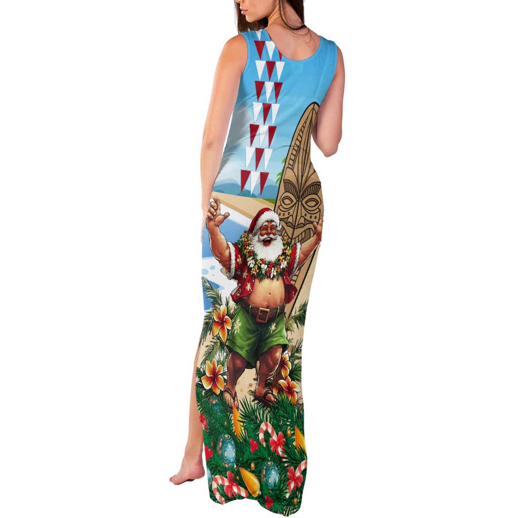 Hawaii Christmas Santa Claus Tank Maxi Dress Mele Kalikimaka Tropical Beach