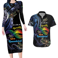 Personalised Polynesian Memorial Couples Matching Long Sleeve Bodycon Dress and Hawaiian Shirt As Long As I Breathe You'll Be Remembered LT01 Colorful - Polynesian Pride