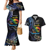 Personalised Polynesian Memorial Couples Matching Mermaid Dress and Hawaiian Shirt As Long As I Breathe You'll Be Remembered LT01 Colorful - Polynesian Pride
