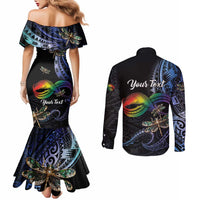 Personalised Polynesian Memorial Couples Matching Mermaid Dress and Long Sleeve Button Shirt As Long As I Breathe You'll Be Remembered LT01 - Polynesian Pride