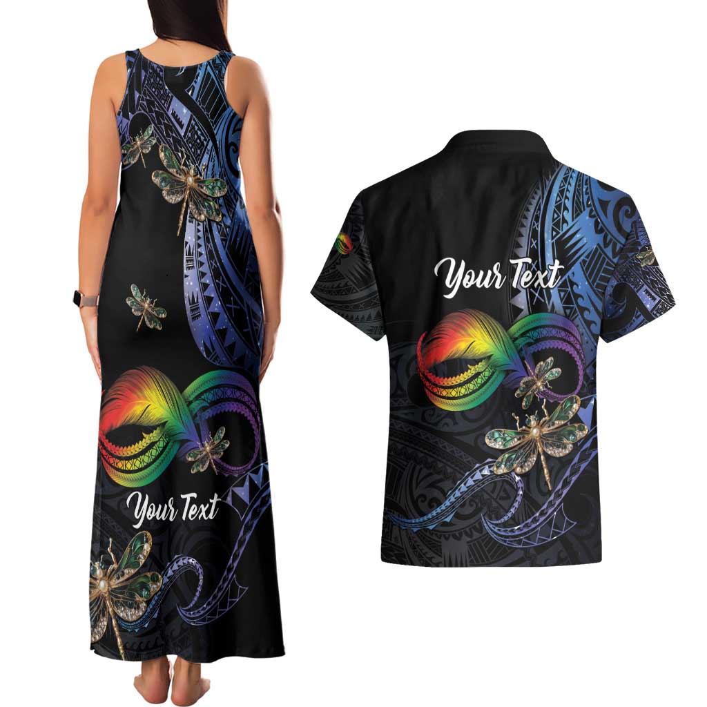 Personalised Polynesian Memorial Couples Matching Tank Maxi Dress and Hawaiian Shirt As Long As I Breathe You'll Be Remembered LT01 - Polynesian Pride