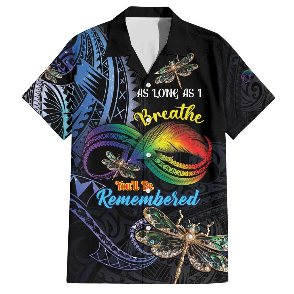 Personalised Polynesian Memorial Family Matching Long Sleeve Bodycon Dress and Hawaiian Shirt As Long As I Breathe You'll Be Remembered LT01 Dad's Shirt - Short Sleeve Colorful - Polynesian Pride