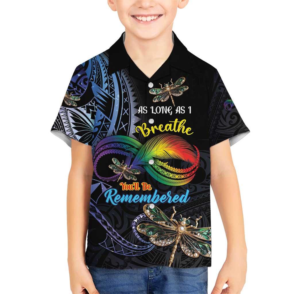 Personalised Polynesian Memorial Family Matching Long Sleeve Bodycon Dress and Hawaiian Shirt As Long As I Breathe You'll Be Remembered LT01 Son's Shirt Colorful - Polynesian Pride