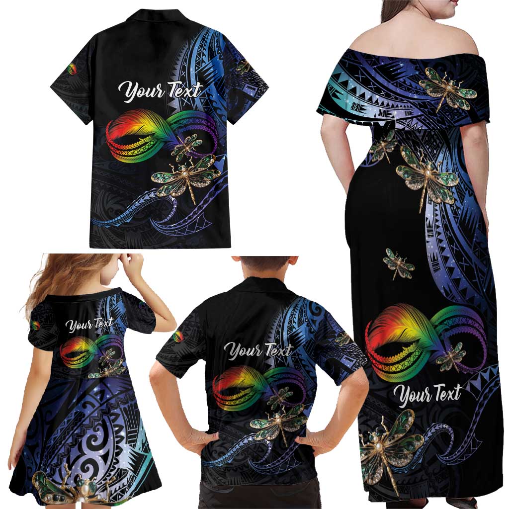 Personalised Polynesian Memorial Family Matching Off Shoulder Maxi Dress and Hawaiian Shirt As Long As I Breathe You'll Be Remembered LT01 - Polynesian Pride