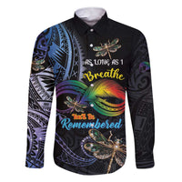 Personalised Polynesian Memorial Family Matching Short Sleeve Bodycon Dress and Hawaiian Shirt As Long As I Breathe You'll Be Remembered LT01 Dad's Shirt - Long Sleeve Colorful - Polynesian Pride