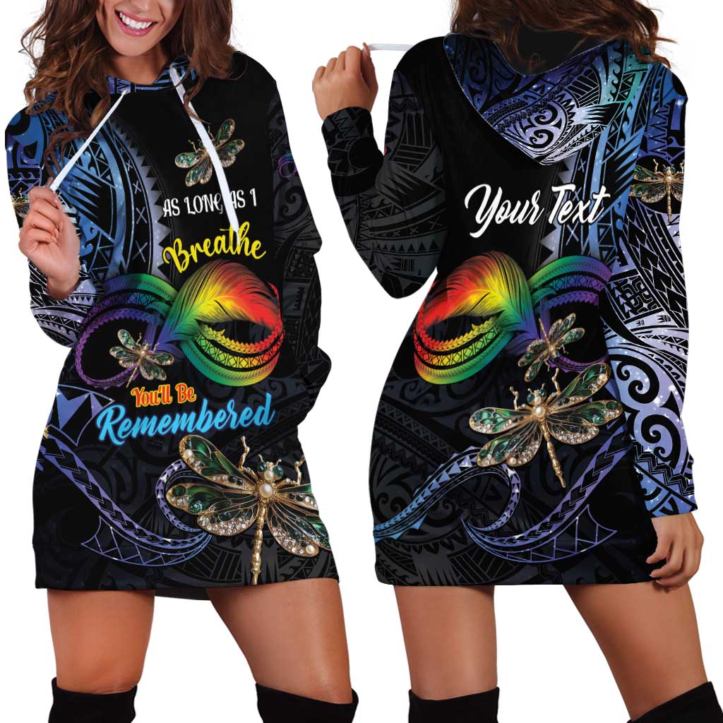 Personalised Polynesian Memorial Hoodie Dress As Long As I Breathe You'll Be Remembered