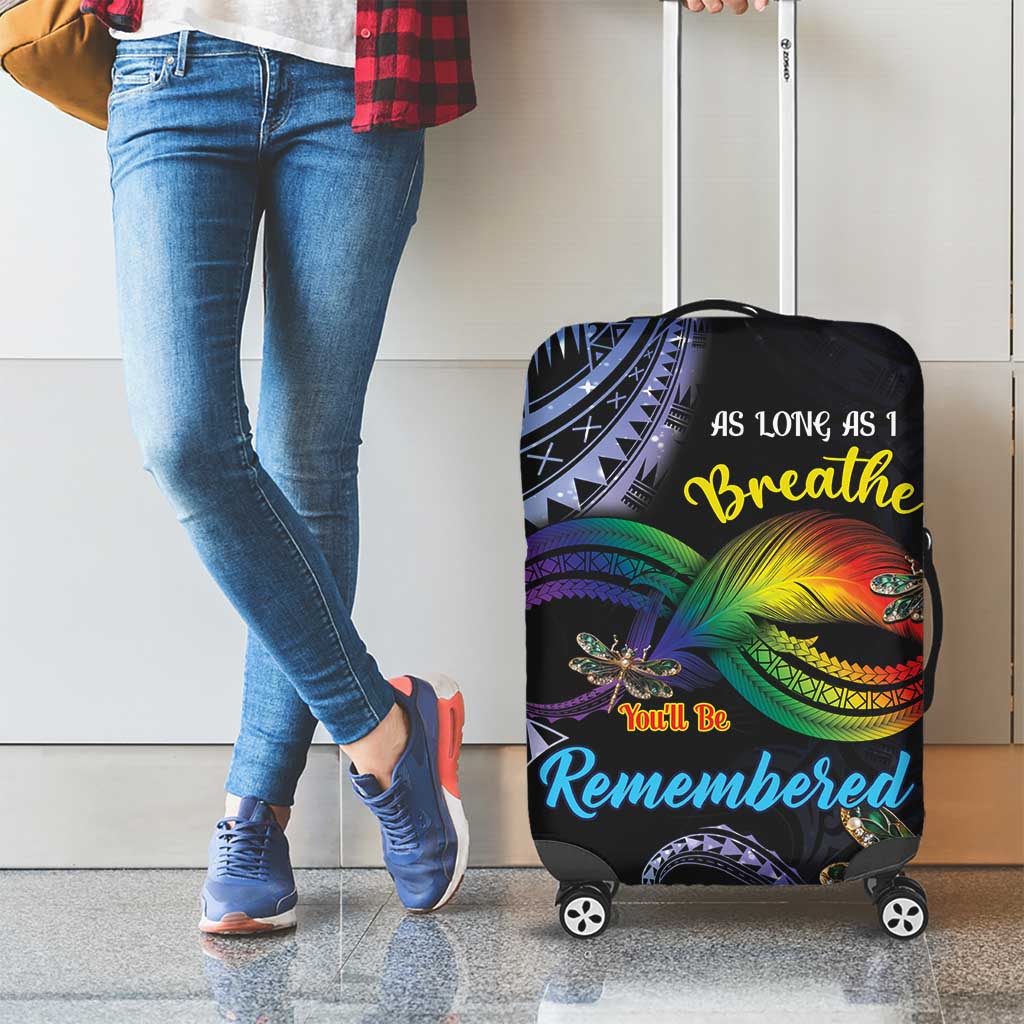 Polynesian Memorial Luggage Cover As Long As I Breathe You'll Be Remembered LT01 - Polynesian Pride
