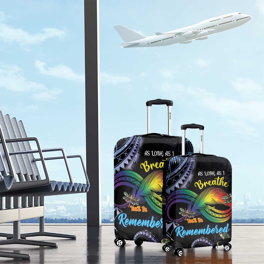 Polynesian Memorial Luggage Cover As Long As I Breathe You'll Be Remembered LT01 - Polynesian Pride