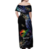 Personalised Polynesian Memorial Off Shoulder Maxi Dress As Long As I Breathe You'll Be Remembered