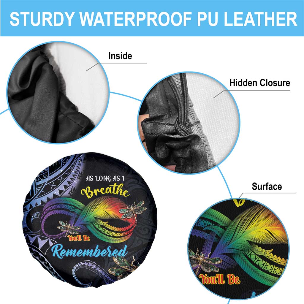 Polynesian Memorial Spare Tire Cover As Long As I Breathe You'll Be Remembered