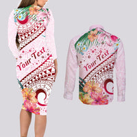 Pasifika Festival Couples Matching Long Sleeve Bodycon Dress and Long Sleeve Button Shirt Tribal Pattern Tropical Style LT01 - Polynesian Pride