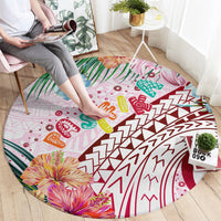Pasifika Festival Round Carpet Tribal Pattern Tropical Style