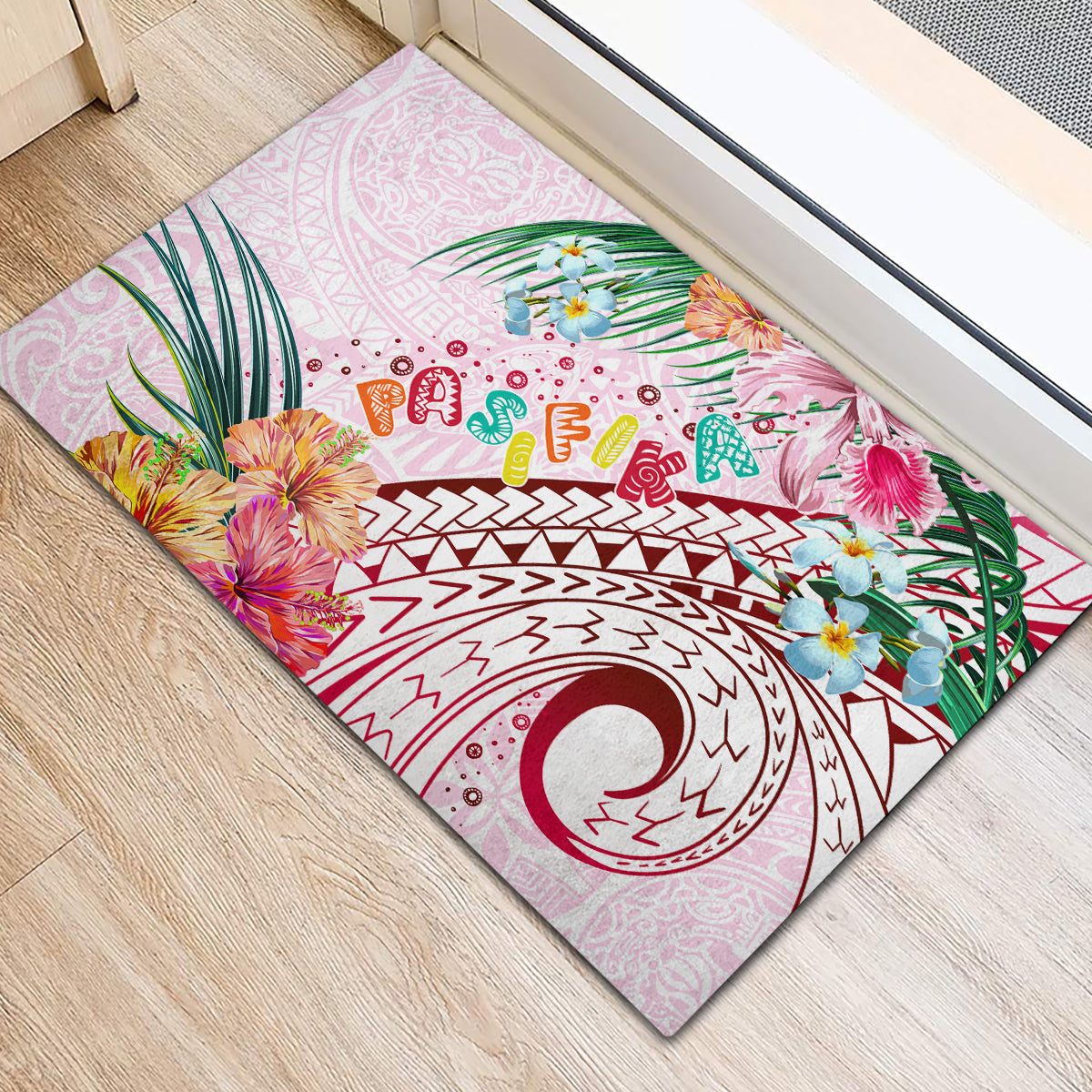 Pasifika Festival Rubber Doormat Tribal Pattern Tropical Style