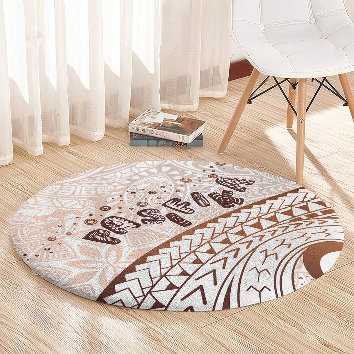 Pasifika Festival Round Carpet Vintage Tribal Pattern