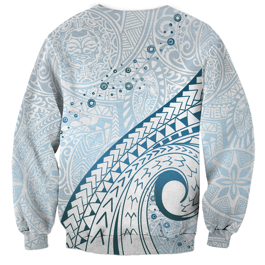 Pasifika Festival Sweatshirt Tribal Pattern Blue Version LT01 - Polynesian Pride