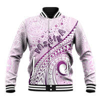 Pasifika Festival Baseball Jacket Tribal Pattern Lilac Version LT01 Unisex Purple - Polynesian Pride