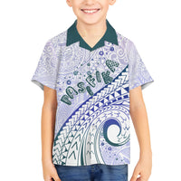 Pasifika Festival Kid Hawaiian Shirt Tribal Pattern Violet Version LT01 Kid Purple - Polynesian Pride