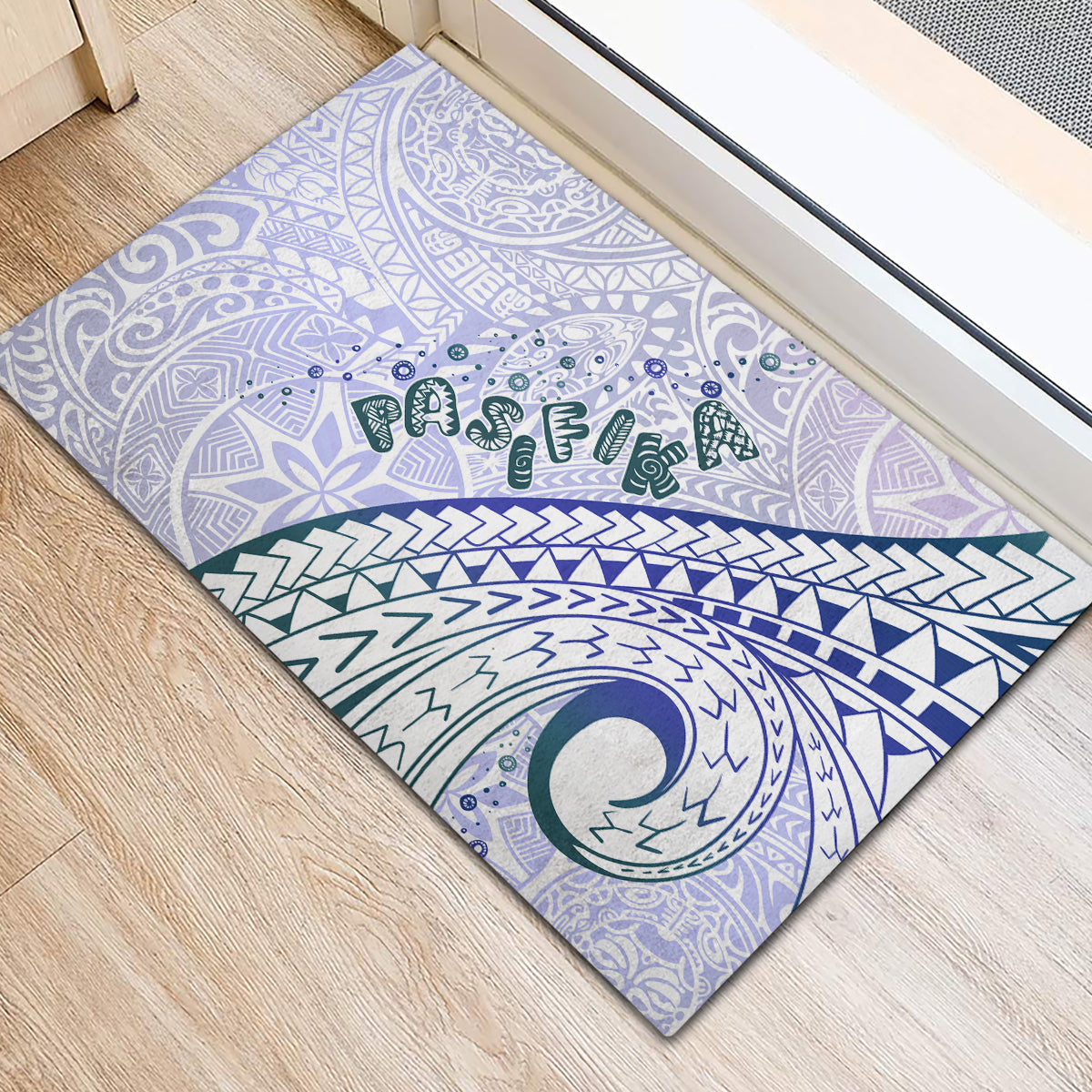 Pasifika Festival Rubber Doormat Tribal Pattern Violet Version