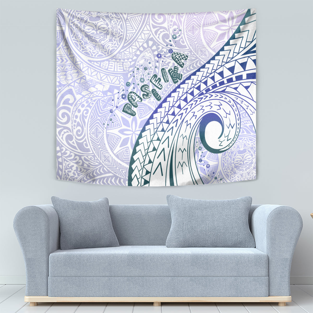 Pasifika Festival Tapestry Tribal Pattern Violet Version