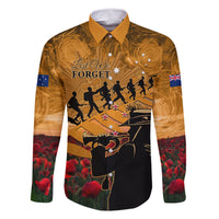 ANZAC Day 2024 Family Matching Tank Maxi Dress and Hawaiian Shirt Silver Fern With A Trumpet Soldier LT01 Dad's Shirt - Long Sleeve Art - Polynesian Pride