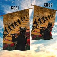 ANZAC Day 2024 Garden Flag Silver Fern With A Trumpet Soldier LT01 - Polynesian Pride
