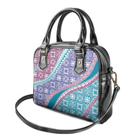 Hawaiian Quilt Pattern Shoulder Handbag Purple Blue Color Mixed - Polynesian Pride