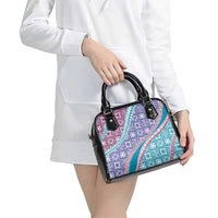 Hawaiian Quilt Pattern Shoulder Handbag Purple Blue Color Mixed - Polynesian Pride