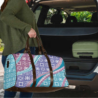 Hawaiian Quilt Pattern Travel Bag Purple Blue Color Mixed - Polynesian Pride