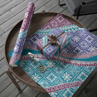 Hawaiian Quilt Pattern Wrapping Paper Purple Blue Color Mixed - Polynesian Pride