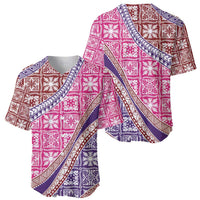 Hawaiian Quilt Pattern Baseball Jersey Sweet Color Mixed - Polynesian Pride