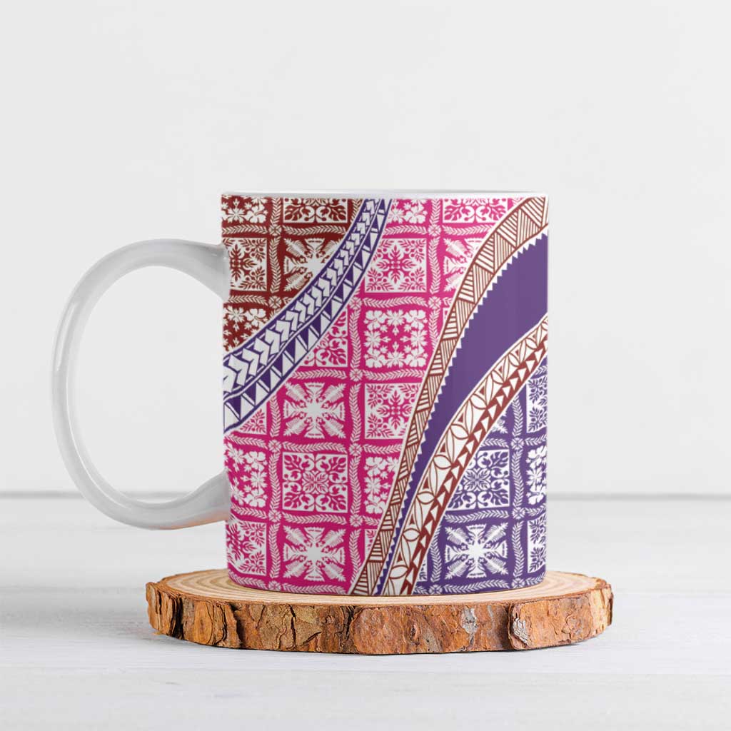 Hawaiian Quilt Pattern Ceramic Mug Sweet Color Mixed - Polynesian Pride