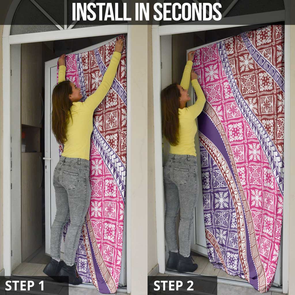 Hawaiian Quilt Pattern Door Cover Sweet Color Mixed - Polynesian Pride