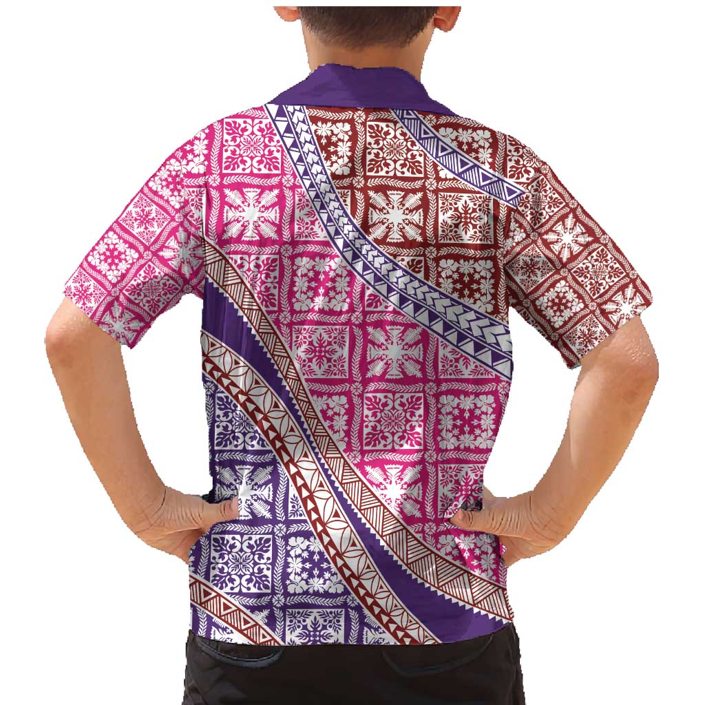 Hawaiian Quilt Pattern Family Matching Mermaid Dress and Hawaiian Shirt Sweet Color Mixed LT01 - Polynesian Pride