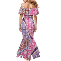 Hawaiian Quilt Pattern Family Matching Mermaid Dress and Hawaiian Shirt Sweet Color Mixed LT01 - Polynesian Pride