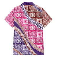 Hawaiian Quilt Pattern Family Matching Short Sleeve Bodycon Dress and Hawaiian Shirt Sweet Color Mixed LT01 - Polynesian Pride