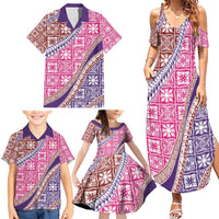 Hawaiian Quilt Pattern Family Matching Summer Maxi Dress and Hawaiian Shirt Sweet Color Mixed LT01 - Polynesian Pride