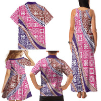 Hawaiian Quilt Pattern Family Matching Tank Maxi Dress and Hawaiian Shirt Sweet Color Mixed LT01 - Polynesian Pride