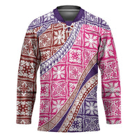 Hawaiian Quilt Pattern Hockey Jersey Sweet Color Mixed - Polynesian Pride