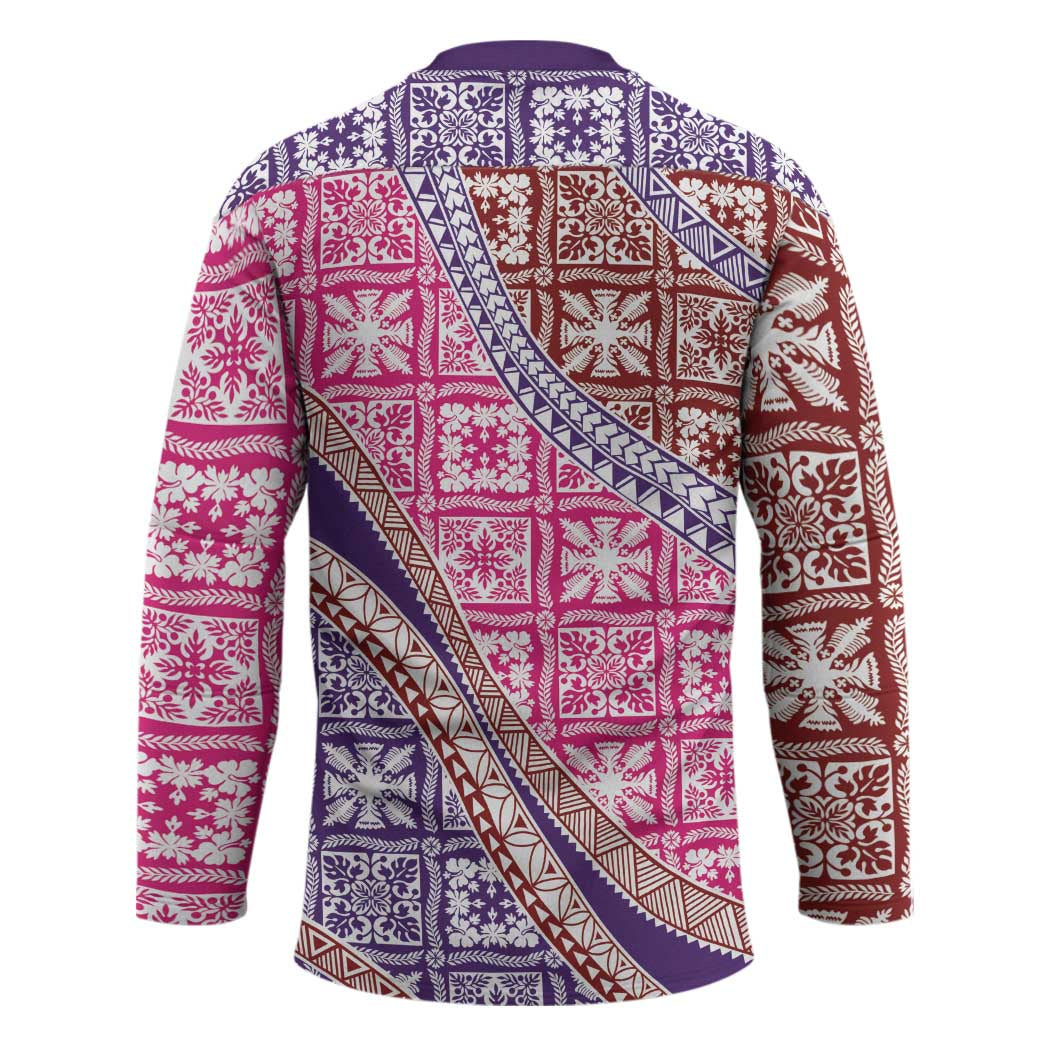 Hawaiian Quilt Pattern Hockey Jersey Sweet Color Mixed - Polynesian Pride