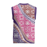 Hawaiian Quilt Pattern Christmas Knitted V-Neck Vest Sweet Color Mixed LT01 - Polynesian Pride