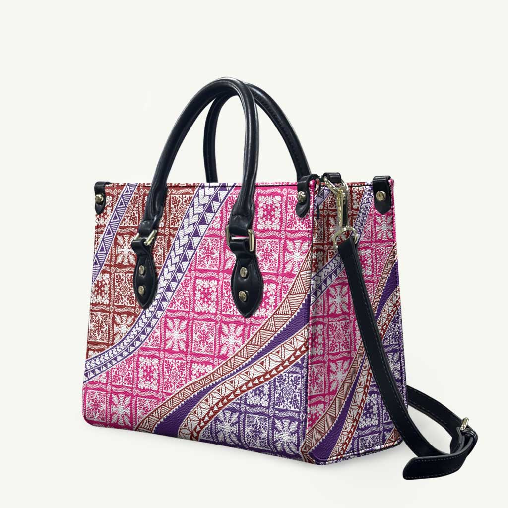 Hawaiian Quilt Pattern Leather Bag Sweet Color Mixed - Polynesian Pride
