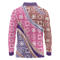 Hawaiian Quilt Pattern Long Sleeve Polo Shirt Sweet Color Mixed LT01 - Polynesian Pride