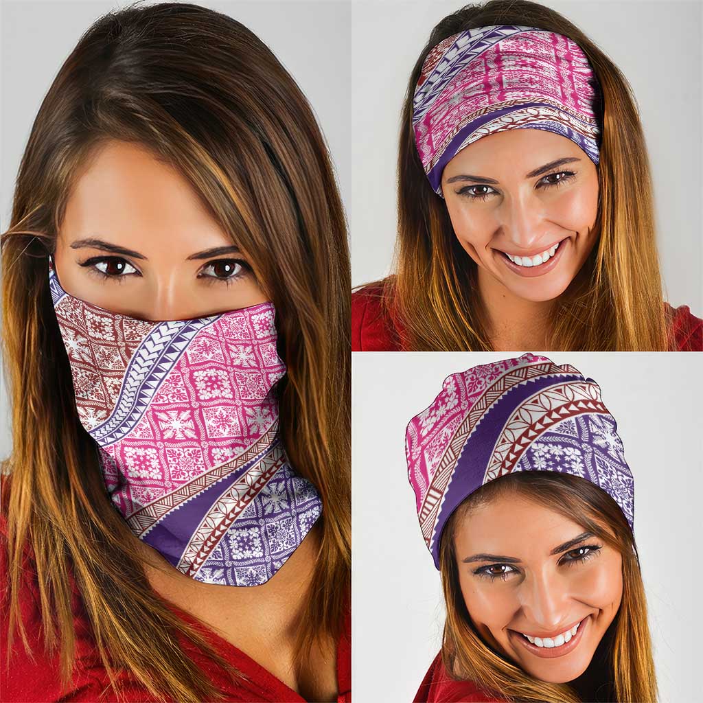 Hawaiian Quilt Pattern Neck Gaiter Sweet Color Mixed - Polynesian Pride