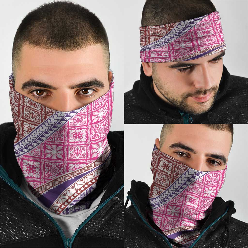 Hawaiian Quilt Pattern Neck Gaiter Sweet Color Mixed - Polynesian Pride