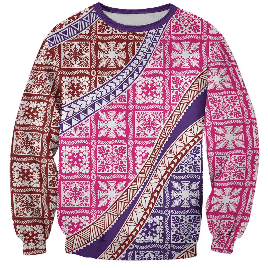 Hawaiian Quilt Pattern Sweatshirt Sweet Color Mixed LT01 Unisex Pink - Polynesian Pride