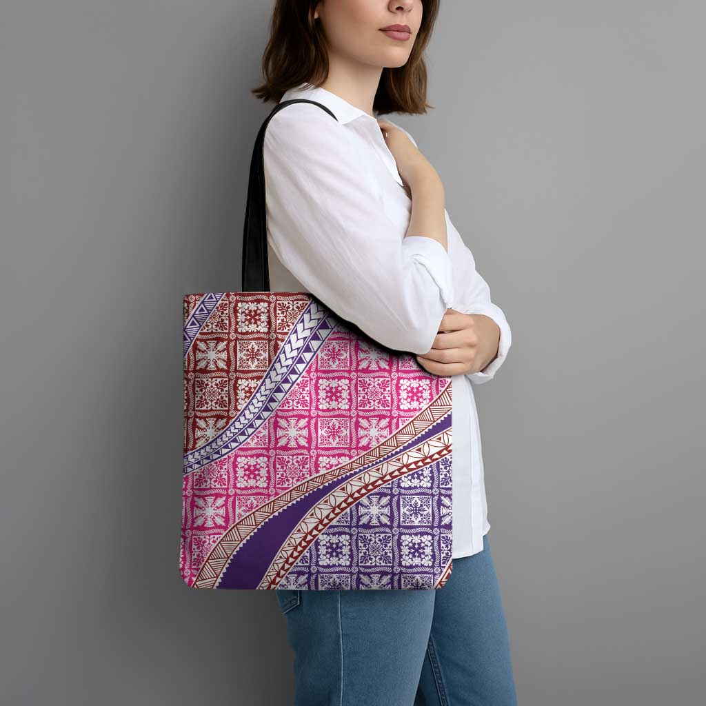 Hawaiian Quilt Pattern Tote Bag Sweet Color Mixed - Polynesian Pride