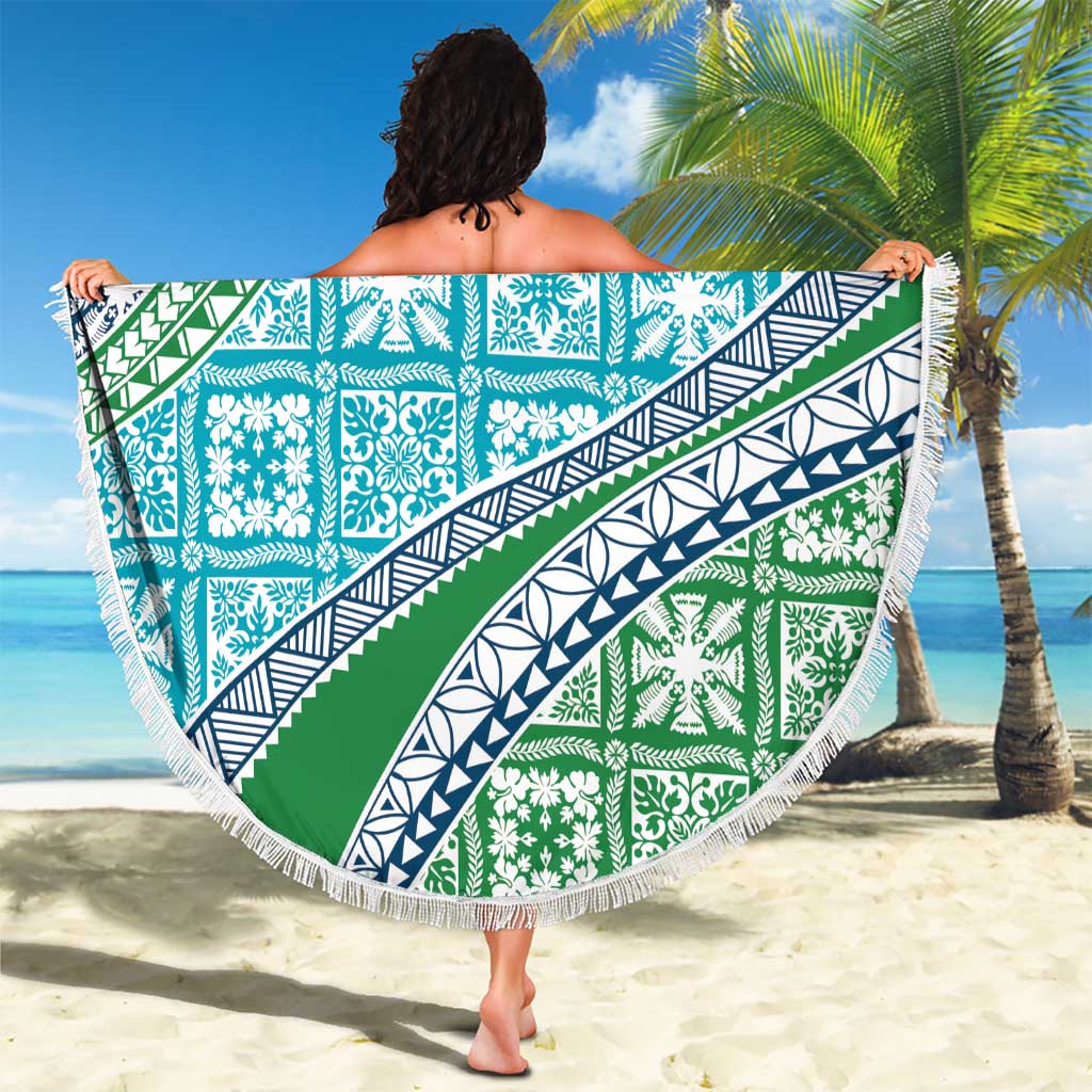 Hawaiian Quilt Pattern Beach Blanket Fresh Color Mixed - Polynesian Pride